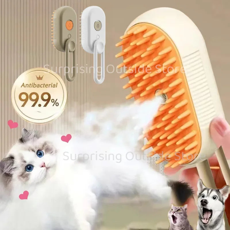 Rellan 3-in-1 Pet Spray Massage Brush – Groom, Soothe & Shine